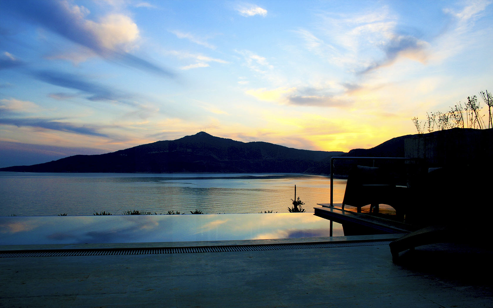 Evening reflections across the bay.