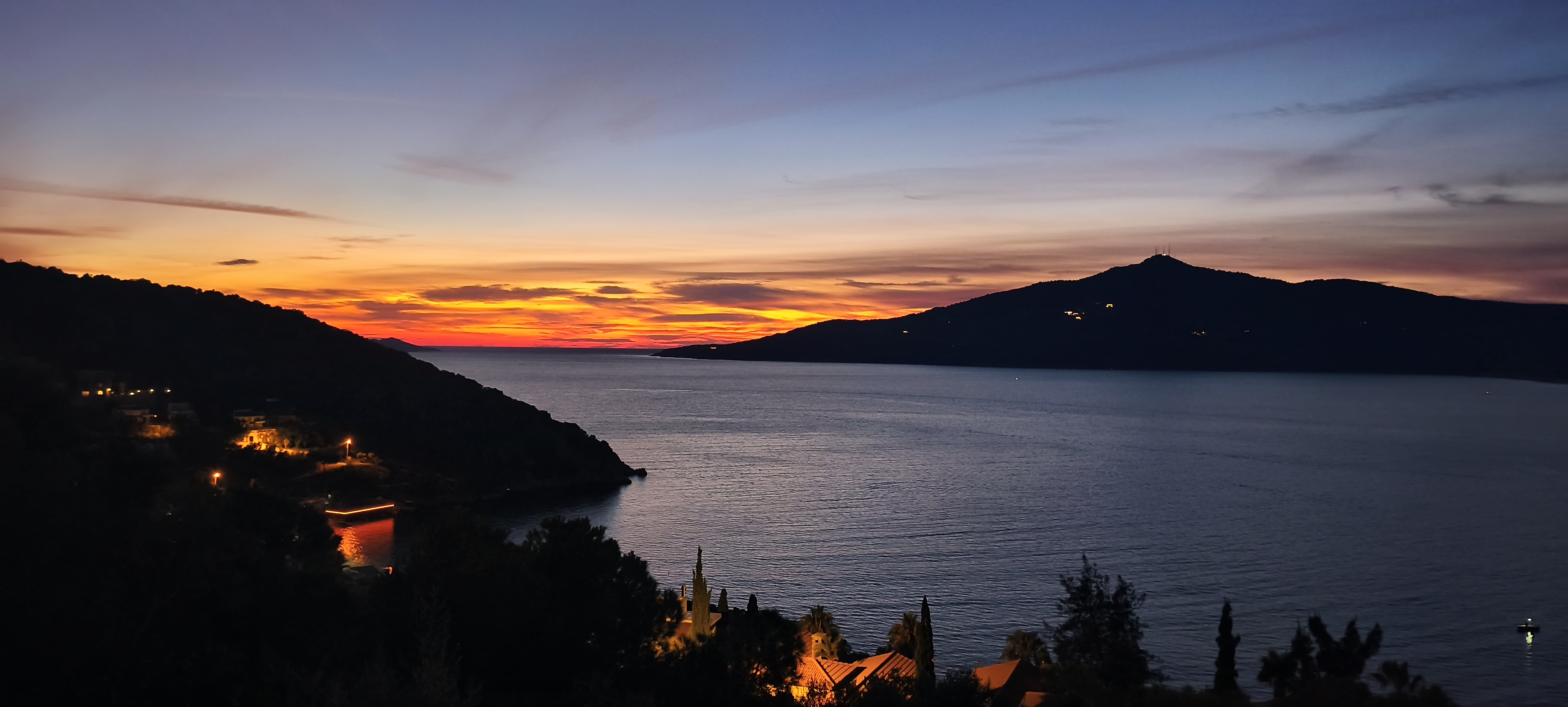 Evening lights looking across Kalkan.